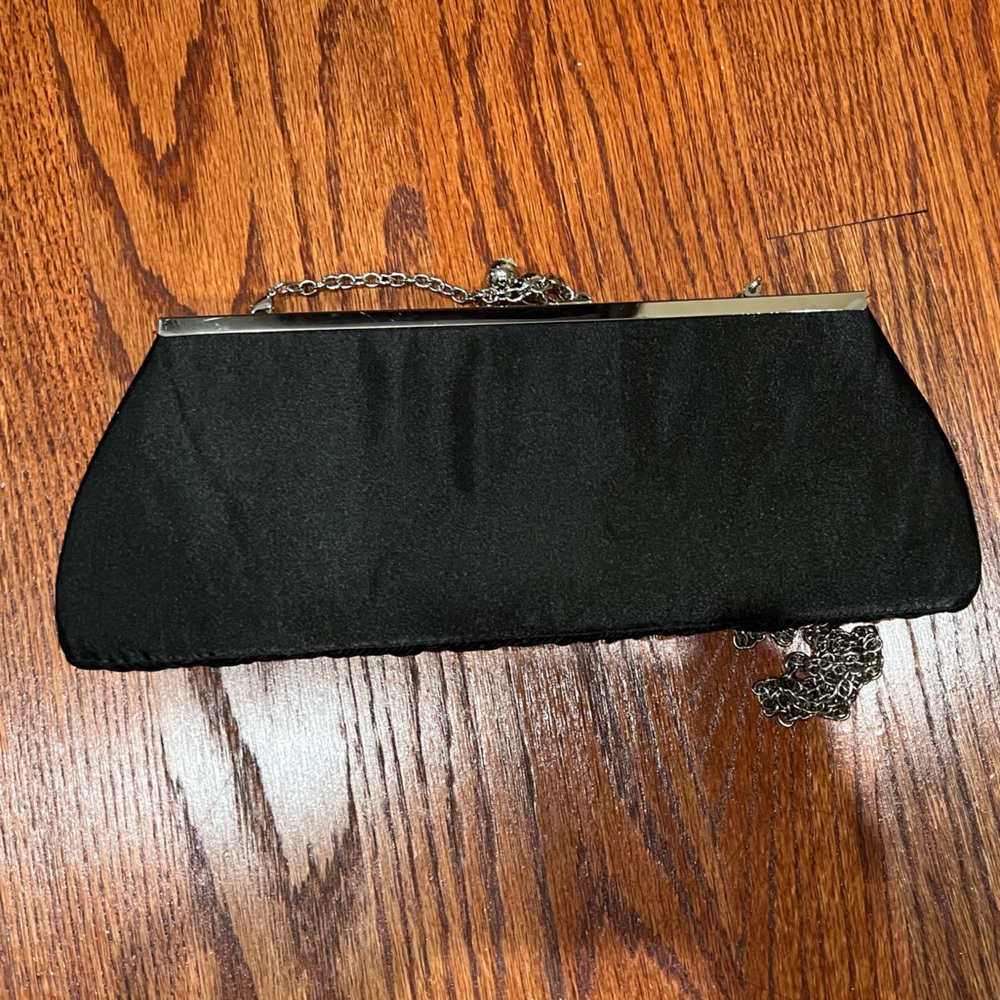 Evening purse in black and silver with rhinestones - Picture 3 of 4